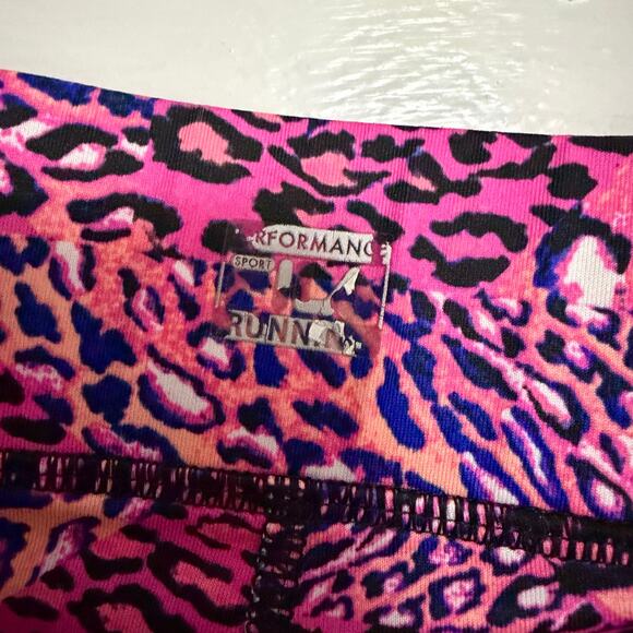 Fila pink animal print biker shorts fitted stretchy sz S - Picture 7 of 9